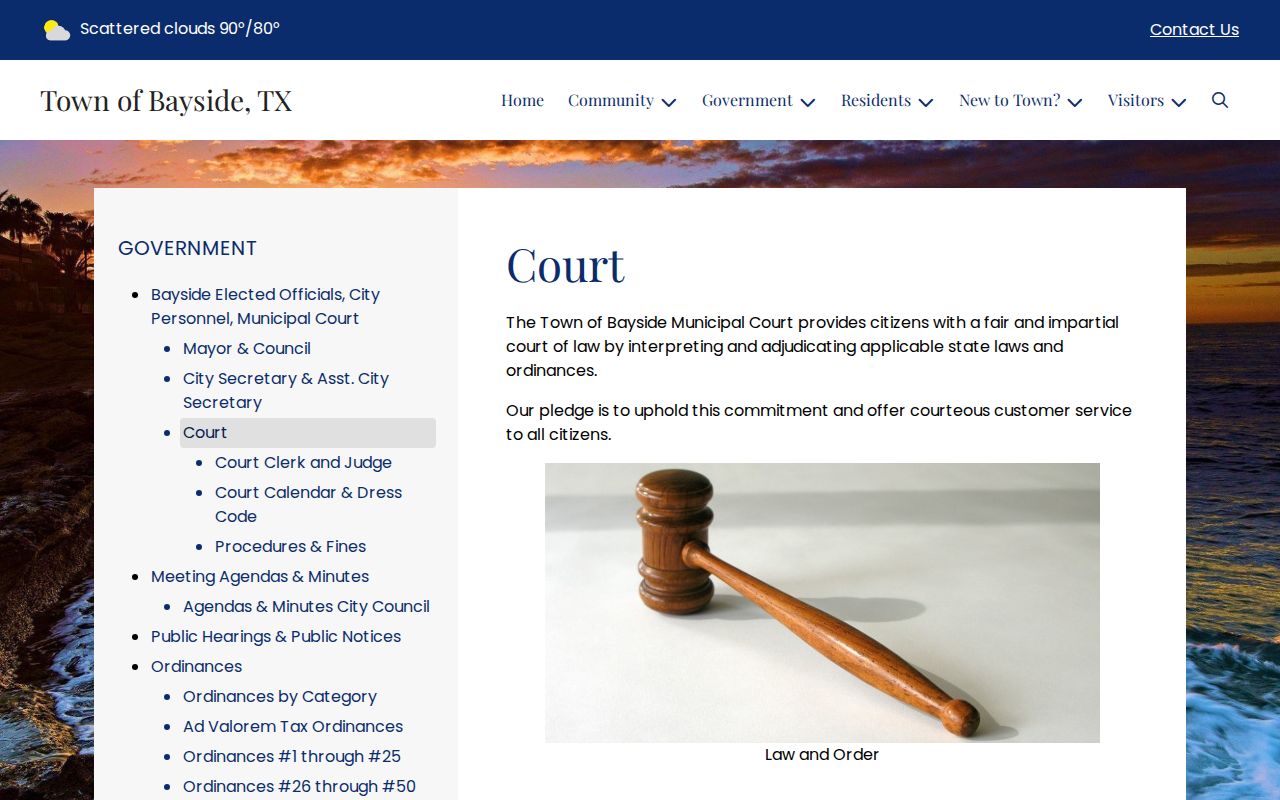 Bayside criminal records municipal court page