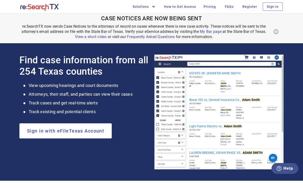 Re Search TX access for Refugio County criminal court cases
