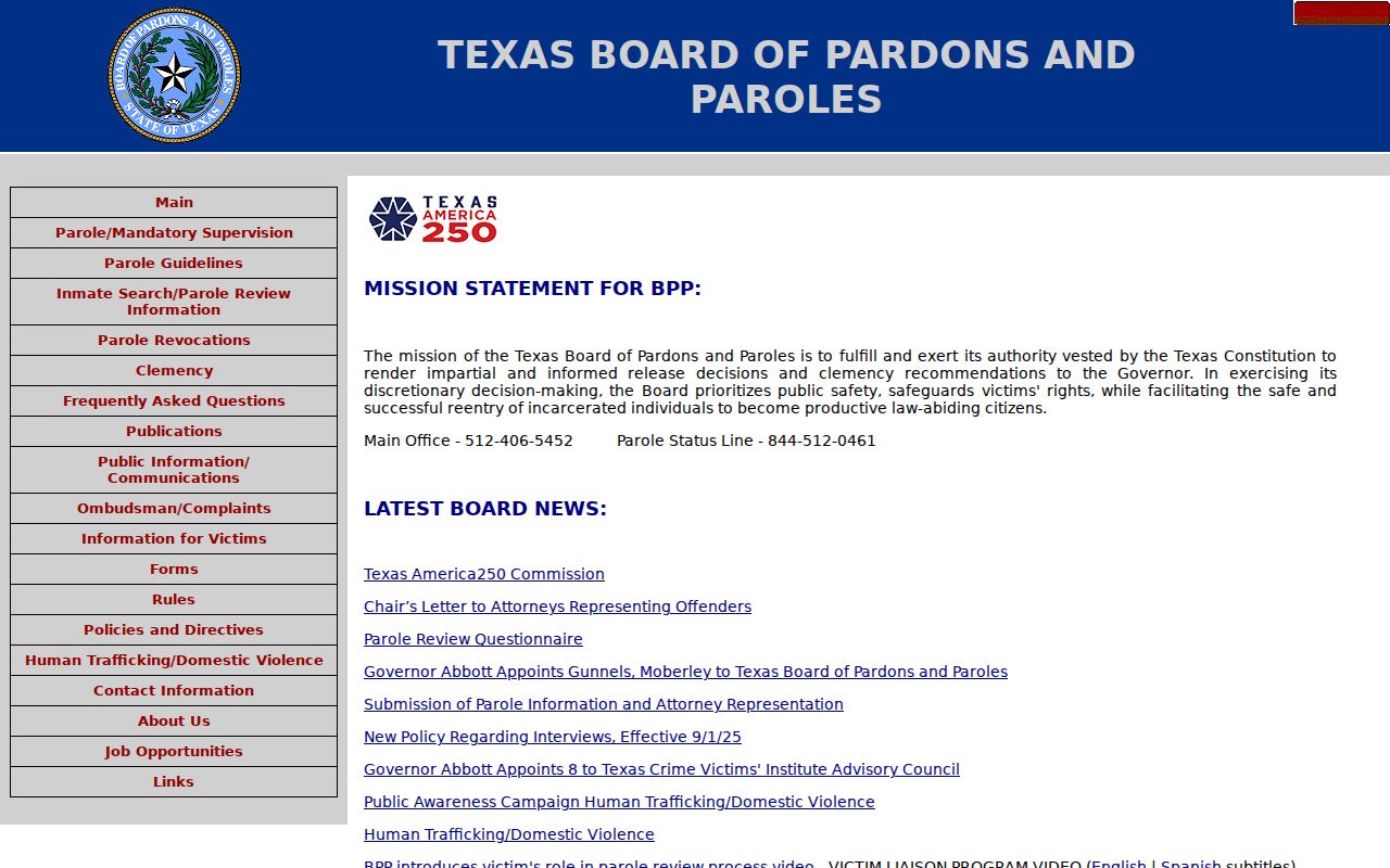 Woodsboro criminal records and Texas parole board